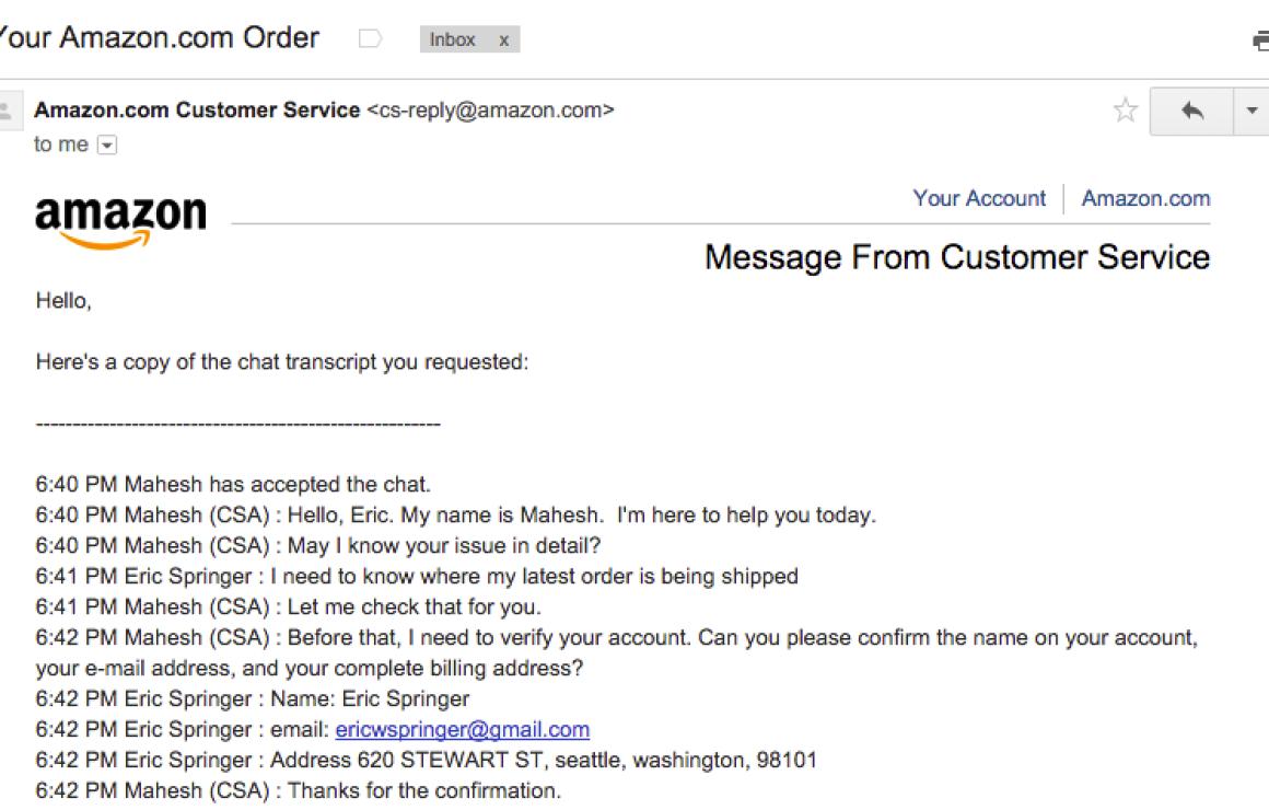 TOP customer care.
I would say