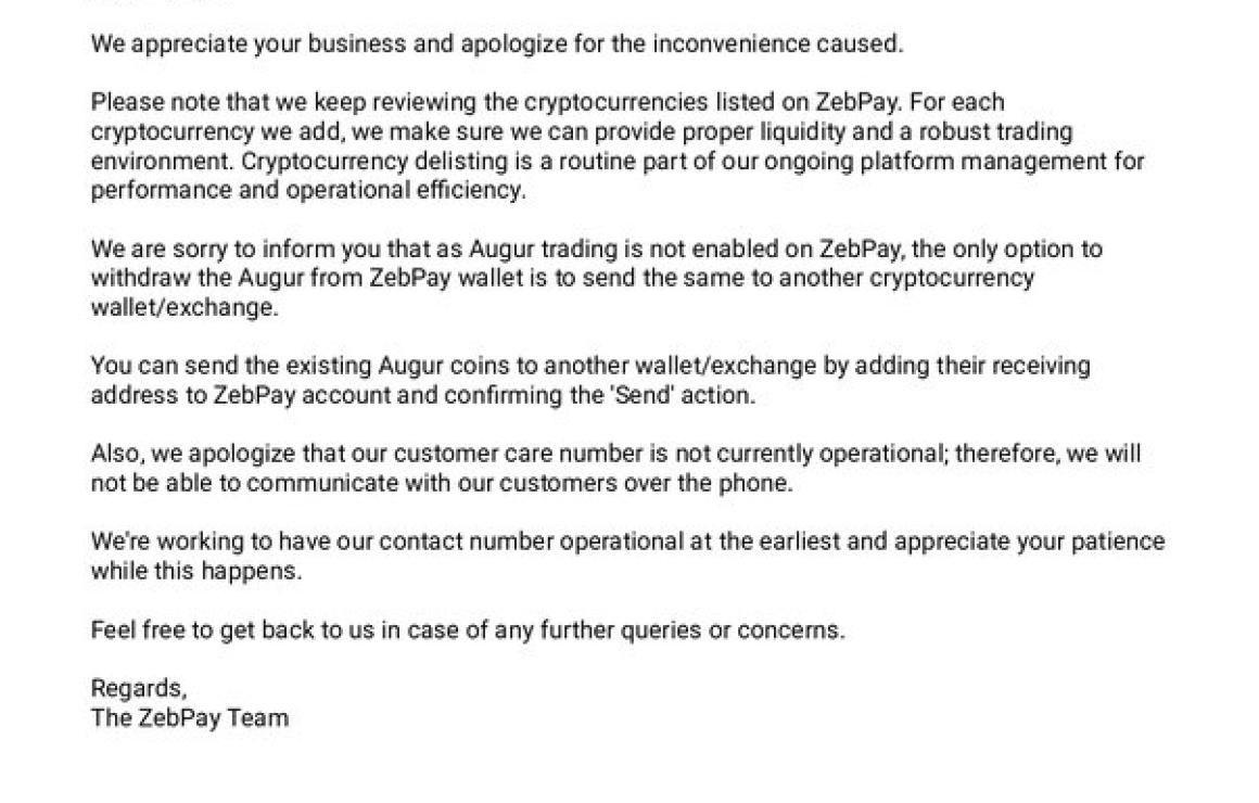 ZebPay customer care.
If you h